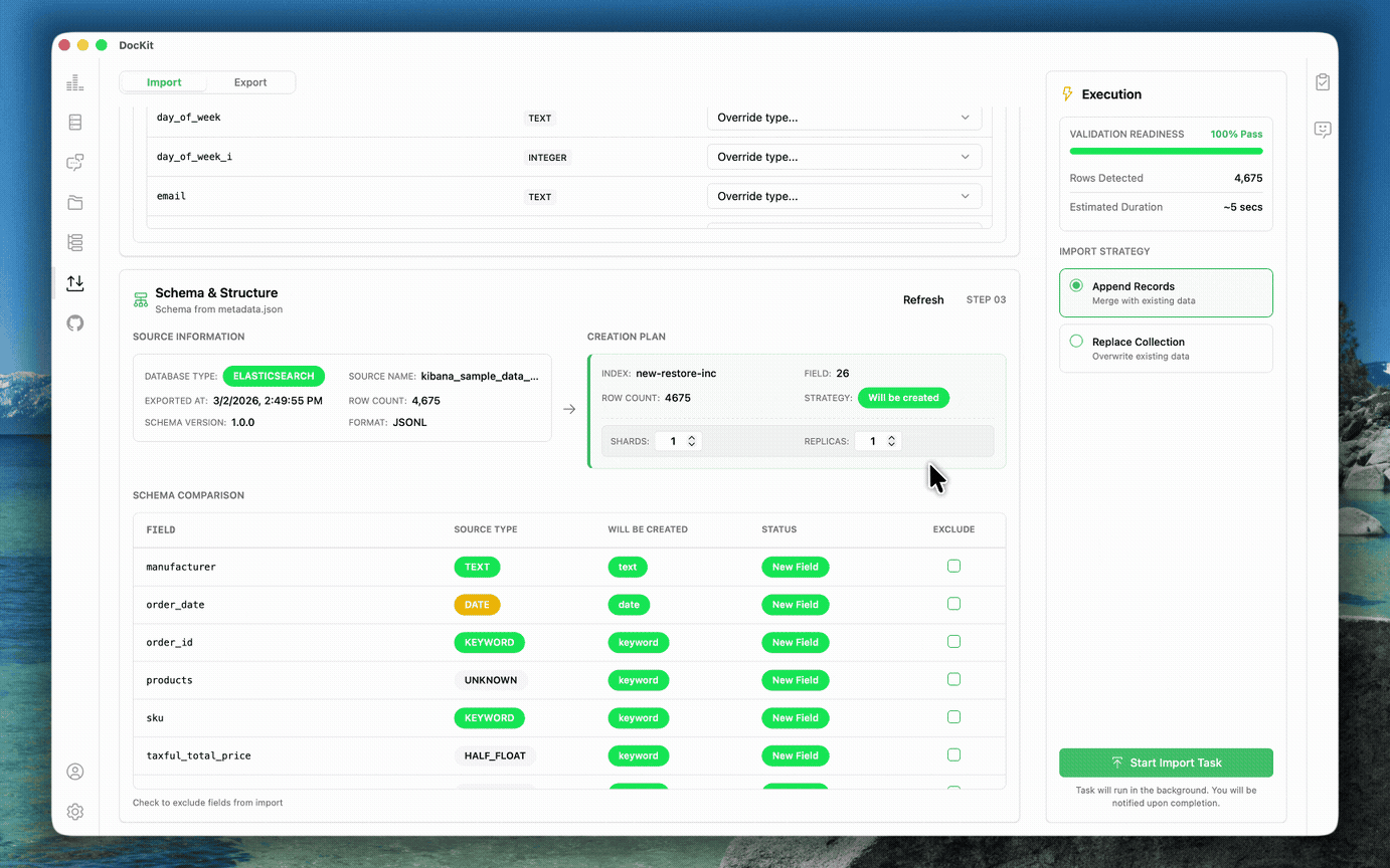 Import & Backup